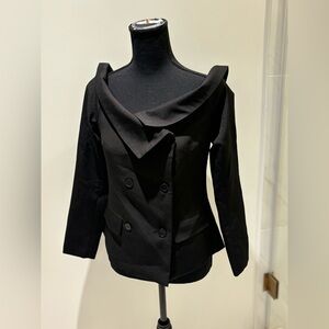 Superdown BLACK double breasted blazer top off the shoulder